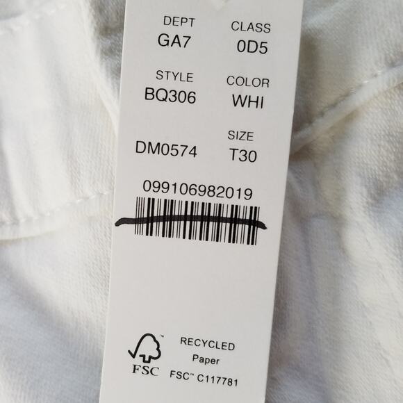 J. Crew Tall 9" Vintage Slim Straight Jeans‎ Size 30T White NWT $128 BQ306 - Picture 7 of 7